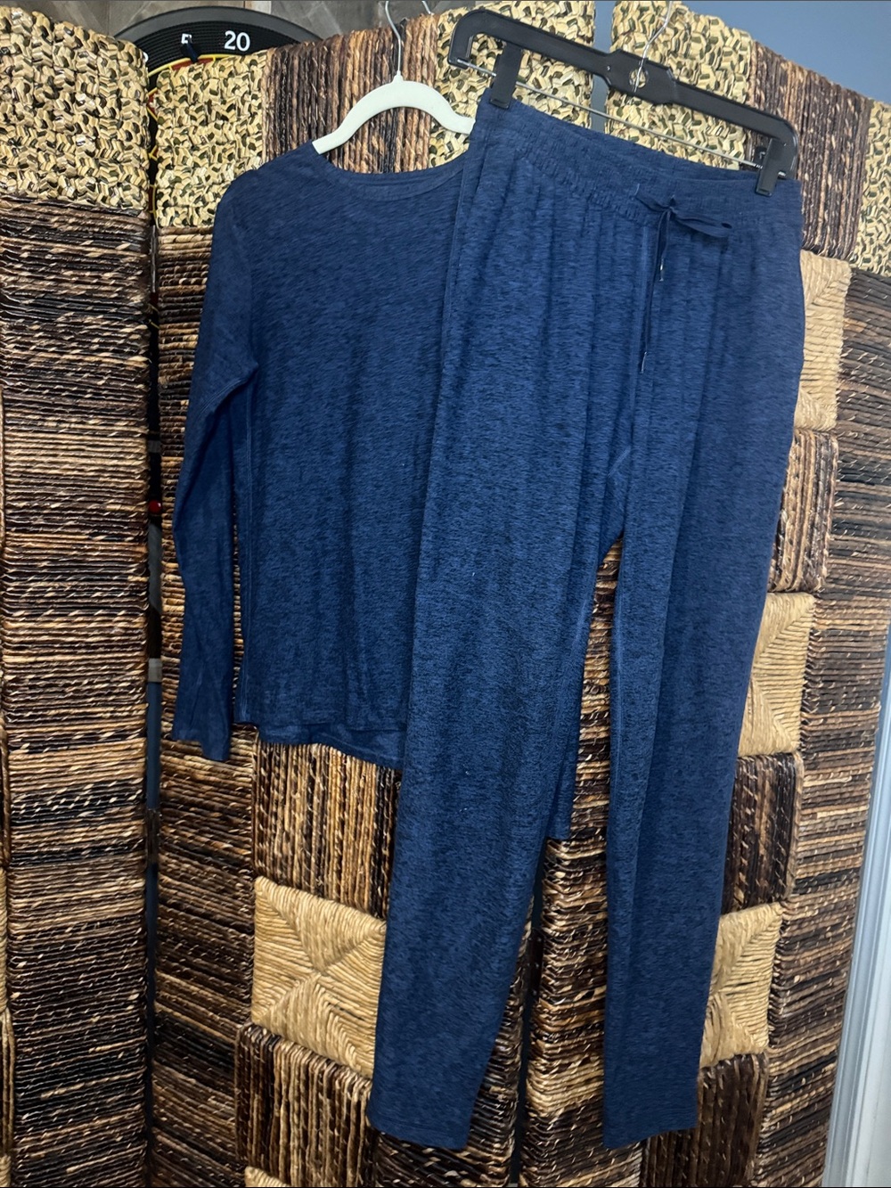 Outdoor Voices Navy Blue Lounge Track Pants & Long-Sleeve Top Set